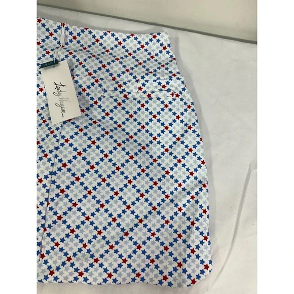 Lady Hagen 17" Tummy Control Golf Skort Women's XS Red/White/Blue Stars New - Picture 2 of 5